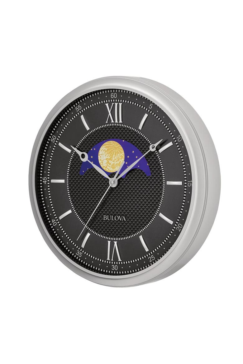 Tempus Fugit Wall Clock, Day Night Moving Center Disk, Alternate, color, Silver