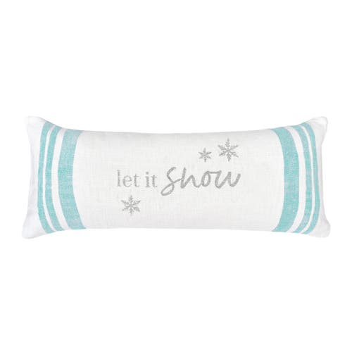 Carol & Frank Morgan Christmas Holiday Striped Decorative Lumbar Pillow Collection In White
