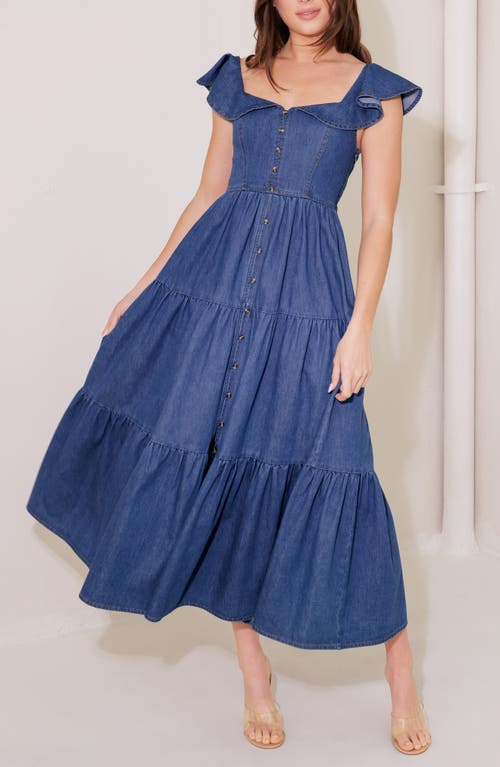 Freemarket Flutter Sleeve Chambray Maxi Dress