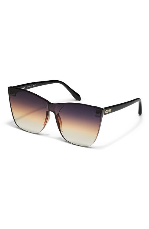 Quay Come Thru 57mm Gradient Cat Eye Sunglasses In Black/dusk Poppy