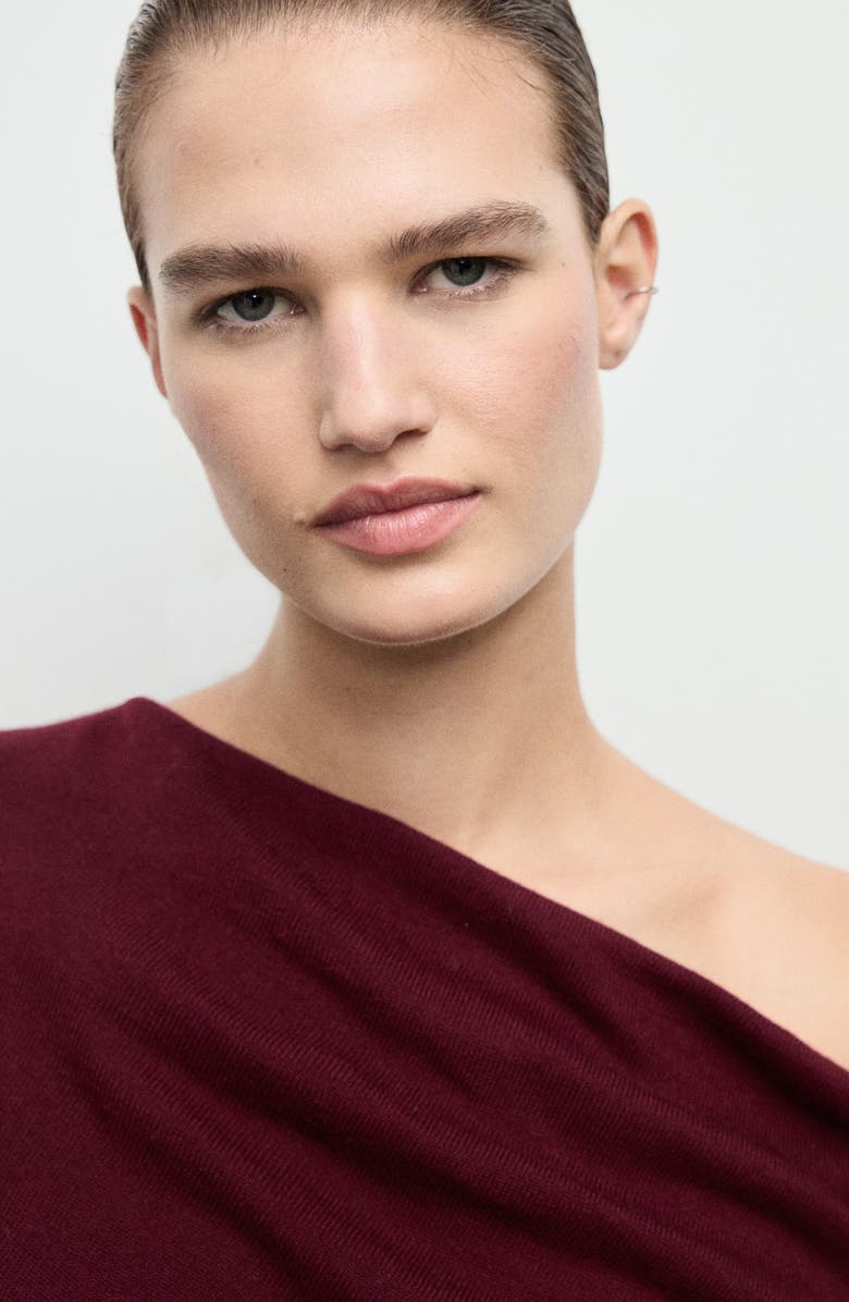 MANGO Cowl Neck Sweater, Alternate, color, Wine