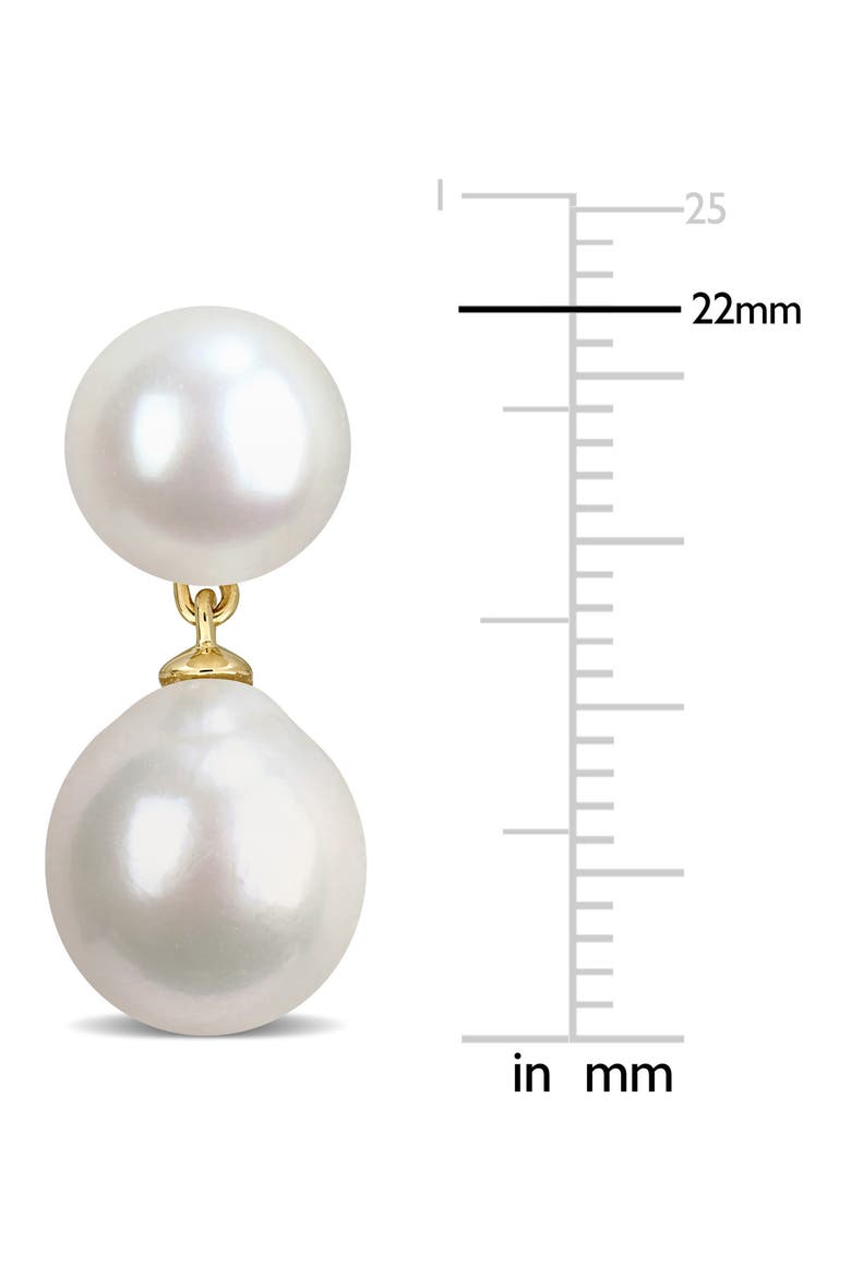 10k Gold Cultured Pearl Drop Earrings, Alternate, color, WHITE