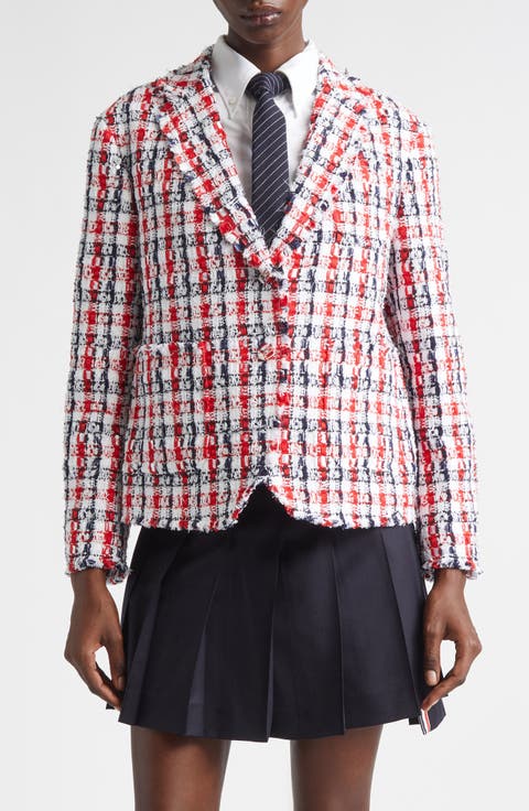 Shrunken Semi Semiconstructed Bouclé Tweed Sport Coat