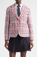 Thom Browne Shrunken Semi Semiconstructed Bouclé Tweed Sport Coat