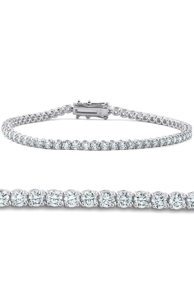 5 Carat TW Round Cut Lab Grown Diamond Tennis Bracelet 14k Gold Lab Grown, Main, color, 14k White Gold