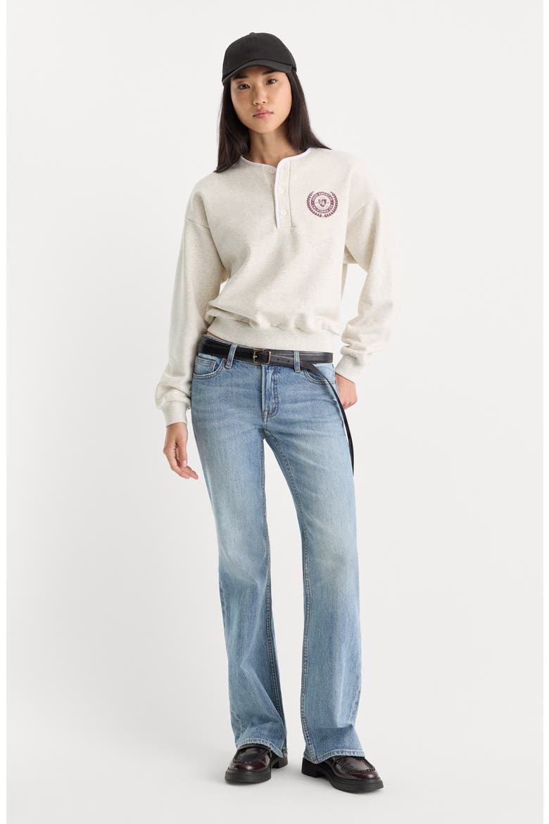 The Brushed Fleece Henley Sweatshirt, Alternate, color, OATMEAL001