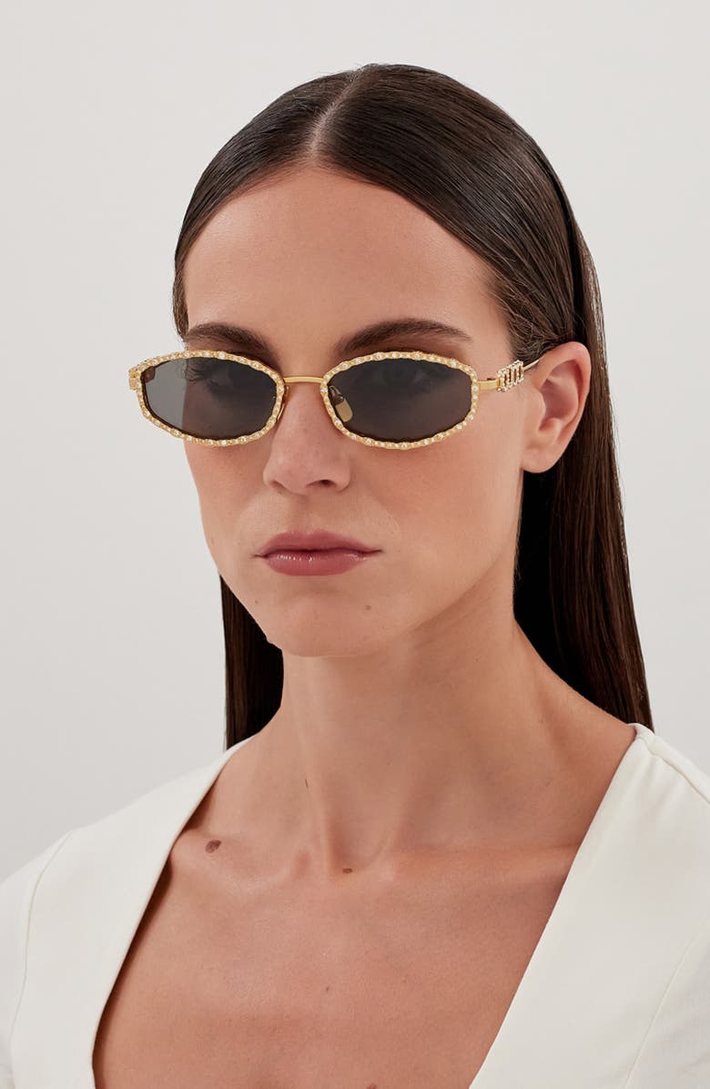 Gucci 55mm Oval Sunglasses, Alternate, color,