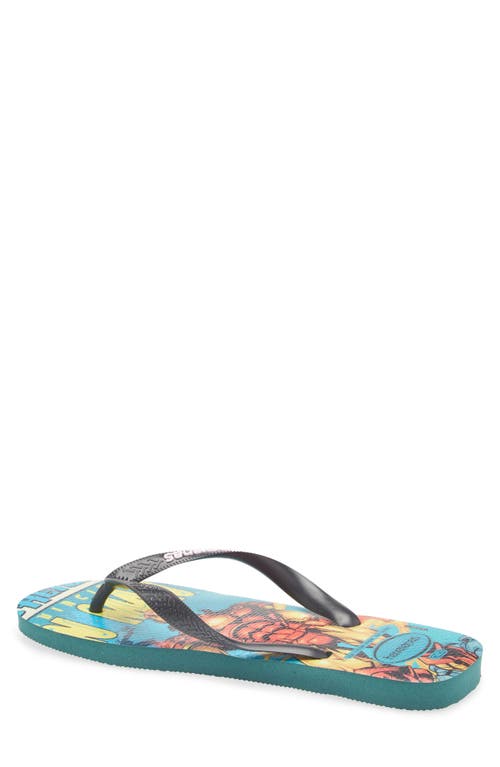 Havaianas X Marvel Flip Flop In Pantanal Green