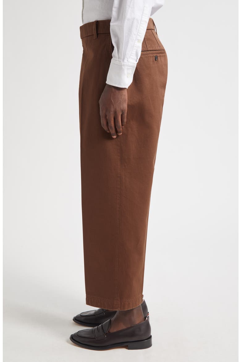 Cotton Twill Crop Chinos, Alternate, color, BROWN