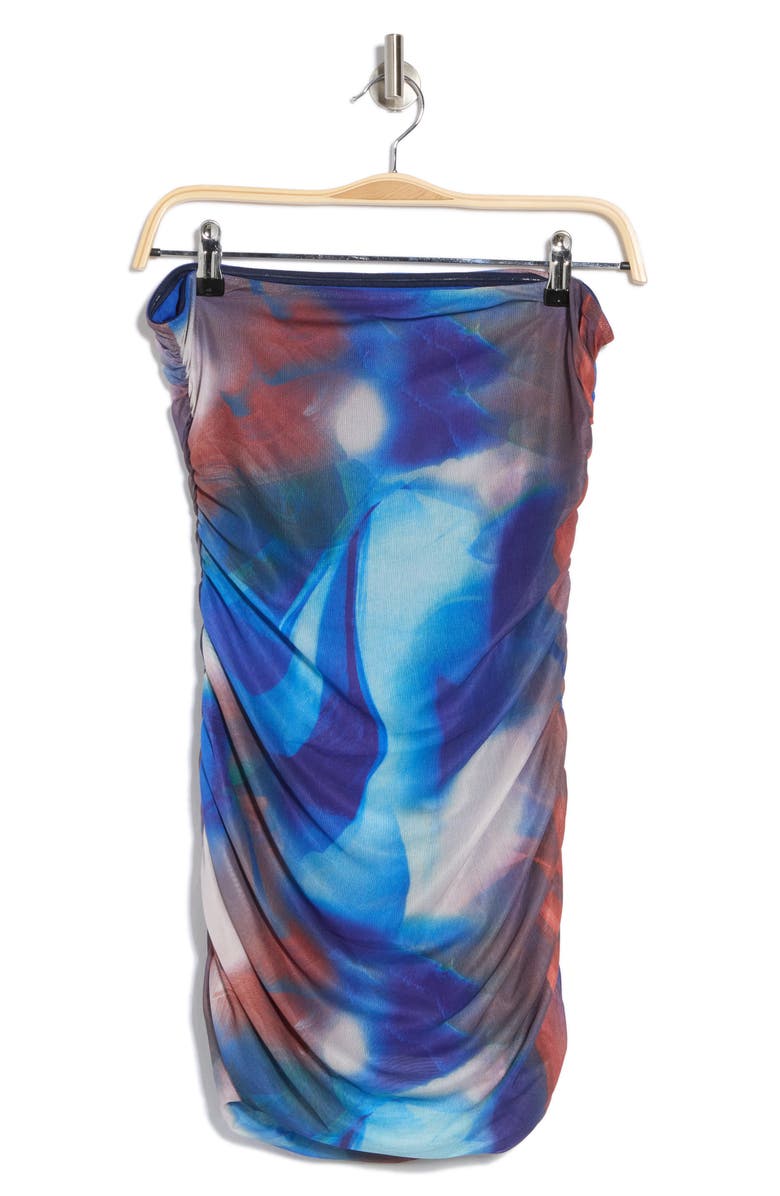 Princess Polly Micah Strapless Mesh Minidress, Alternate, color, Blue Multi