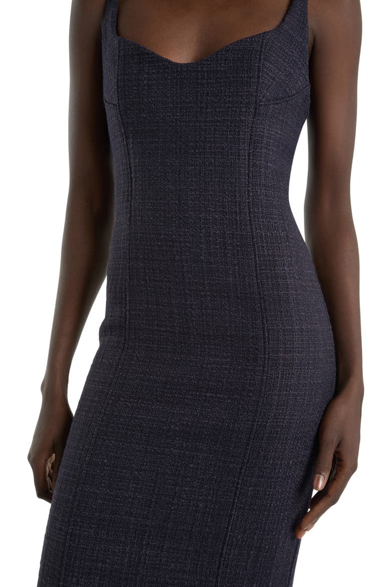 Tweed Dress with Spaghetti Straps, Alternate, color, blue