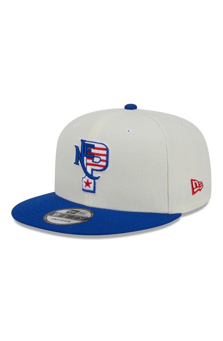 New Era Men's New Era Cream/Royal New England Patriots City Originals 9FIFTY Snapback Hat, Alternate, color,