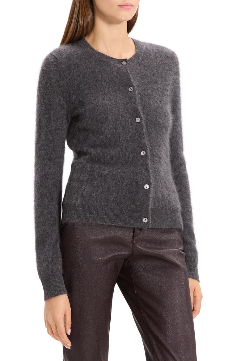 Brushed Cashmere Cardigan, Alternate, color, LIGHT CHARCOAL