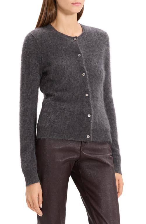 Theory Brushed Crewneck Cardigan In Cashmere In Multi