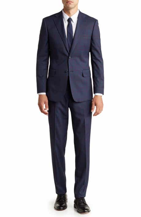 English Laundry Plaid Two Button Peak Lapel Suit