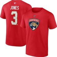 FANATICS Men's Fanatics Seth Jones Red Florida Panthers Authentic Stack Name & Number T-Shirt