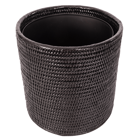 Artifacts Rattan Round Waste Basket with Metal Liner