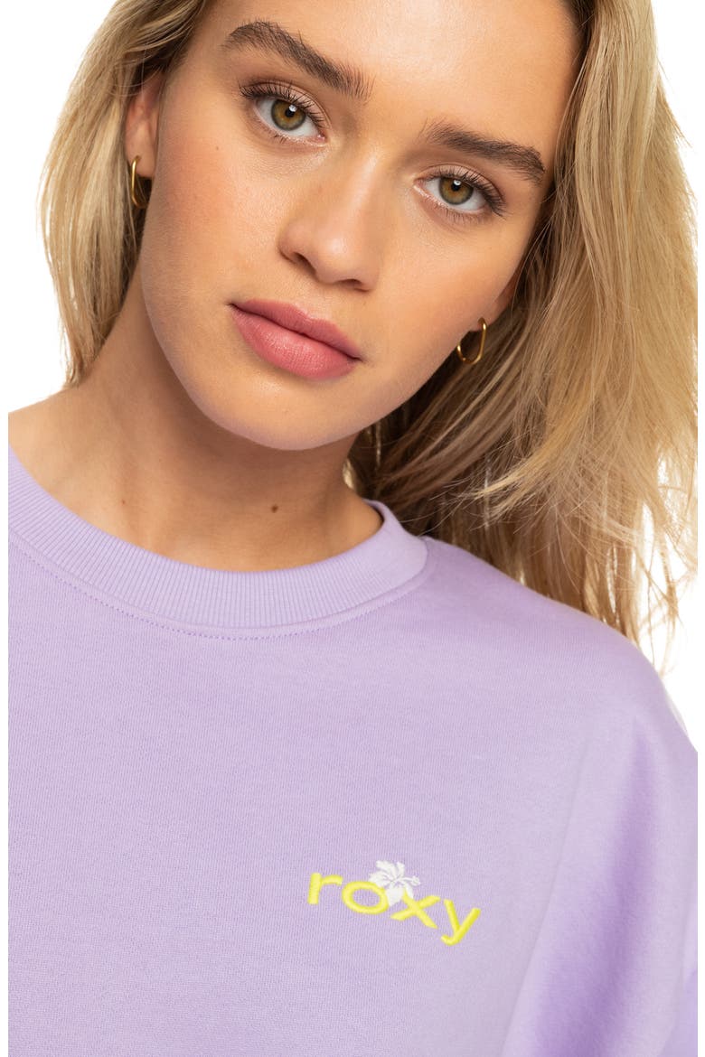 x Kate Bosworth Crewneck Organic Cotton Sweatshirt, Alternate, color, PURPLE ROSE