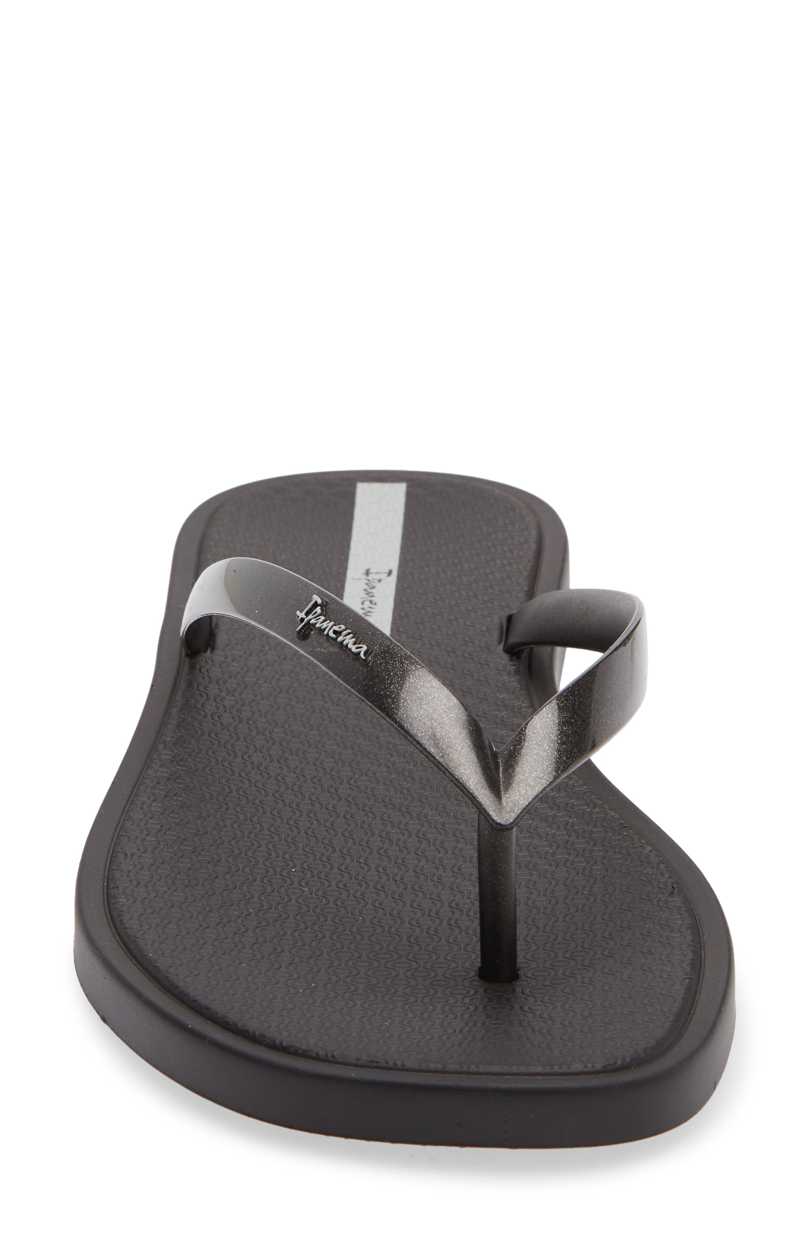 Ipanema Solar Color Flip Flop, Alternate, color, Black/ Metallic Black