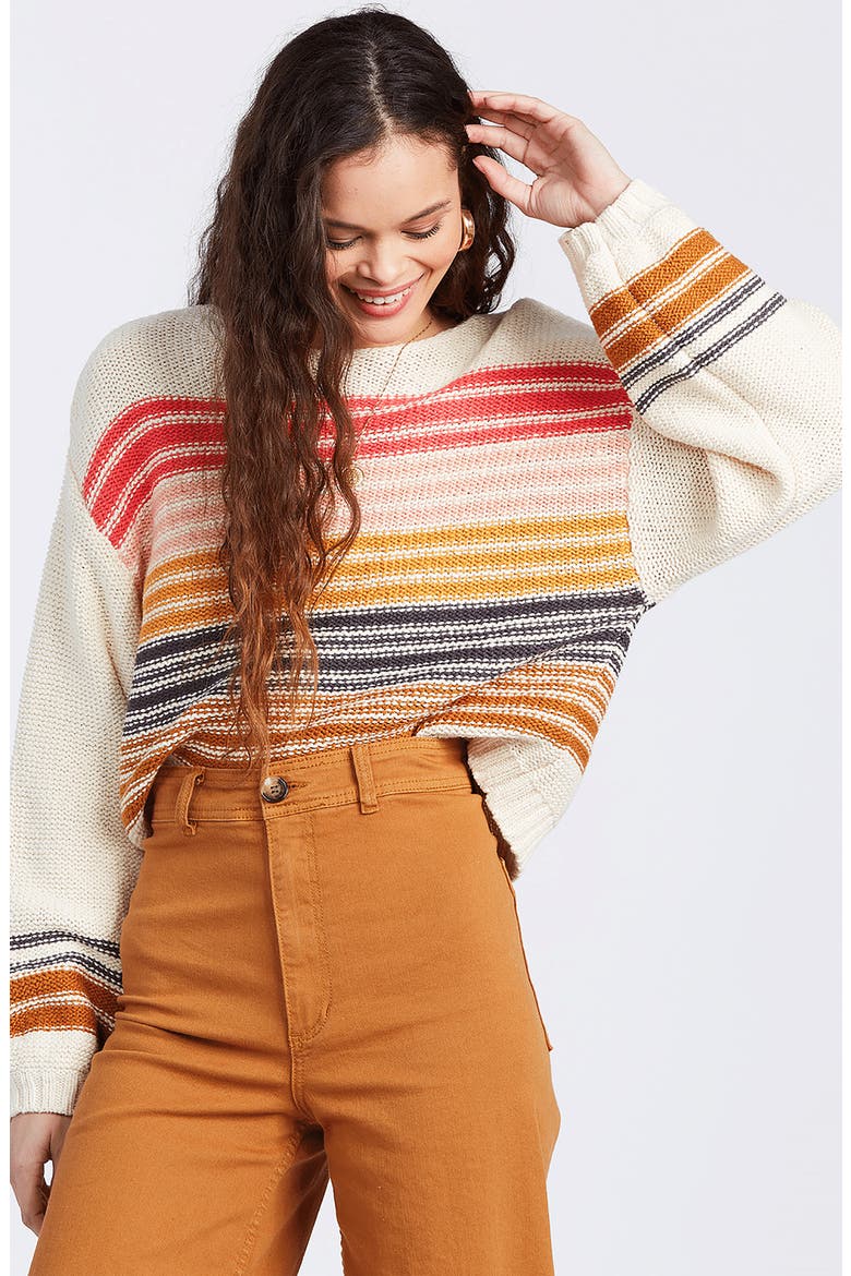 Seeing Stripes Boat Neck Cotton Sweater, Alternate, color, GDD-GOLD DUST