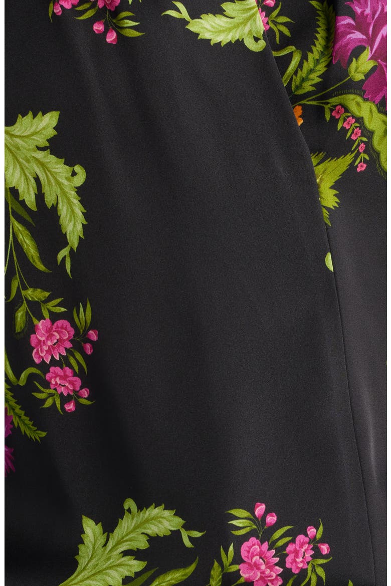 Palm Print Stretch Silk Top, Alternate, color, BLACK MULTI