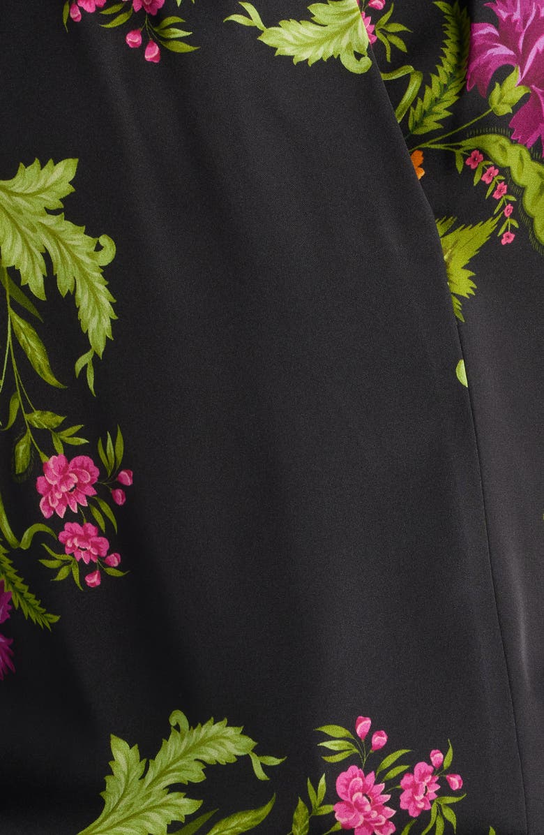 KOBI HALPERIN Palm Print Stretch Silk Top, Alternate, color, Black Multi