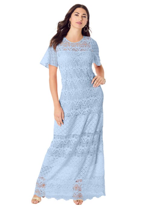 Crochet Lace Maxi Dress (Plus)