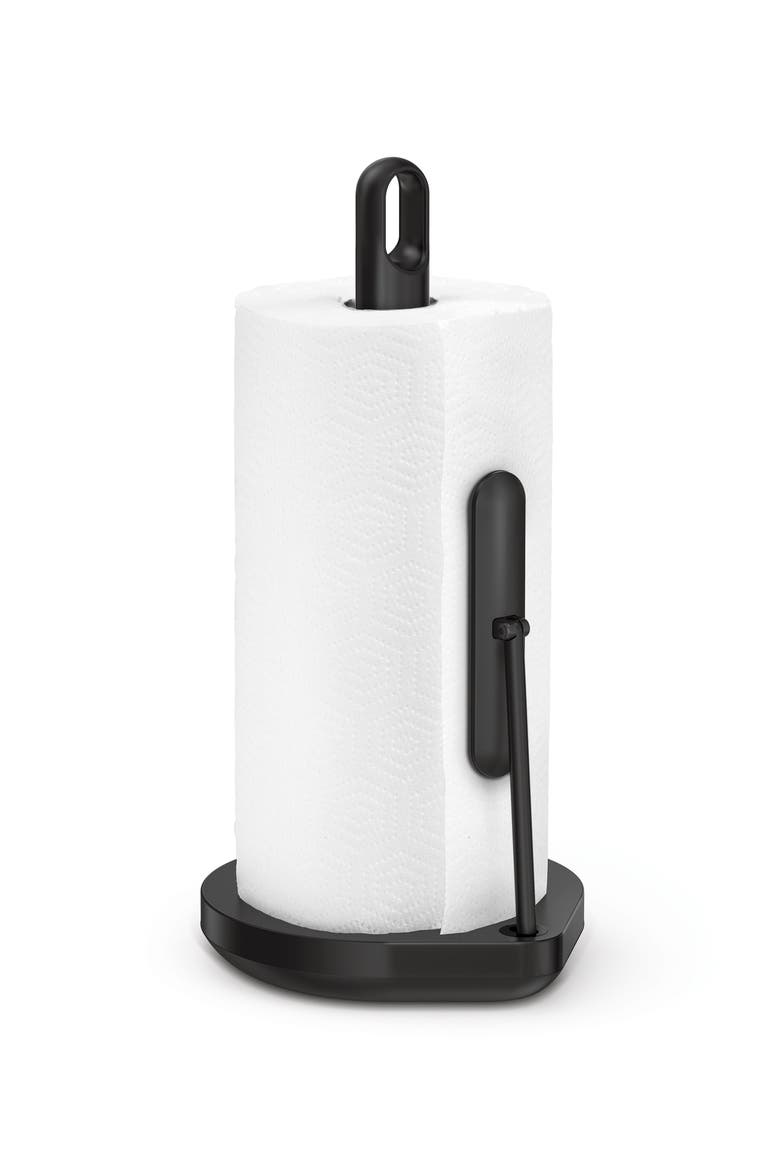 tension arm paper towel holder, Alternate, color, MATTE BLACK