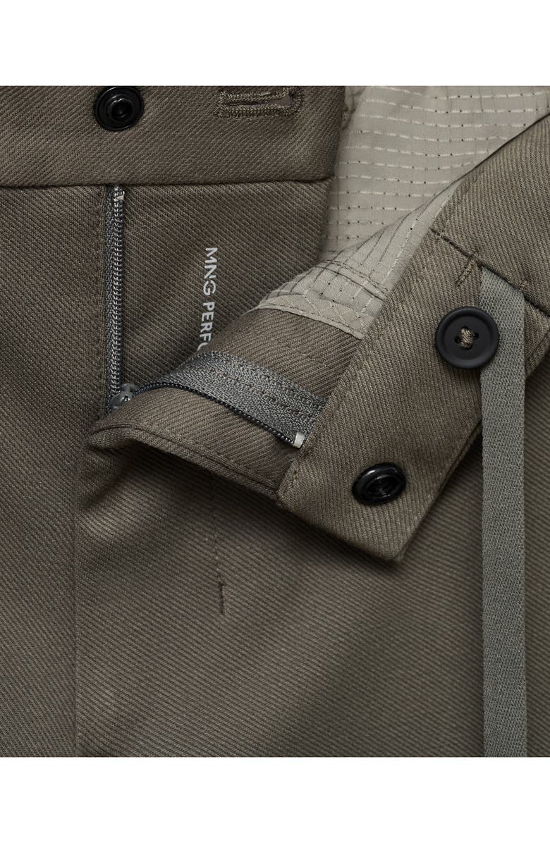 MANGO Slim Fit Drawstring Pants, Alternate, color, Dark Green Grey