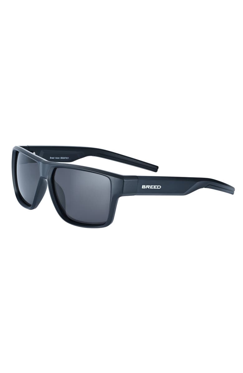 BREED Axion Polarized Mens Sunglasses, Main, color, Black/Black