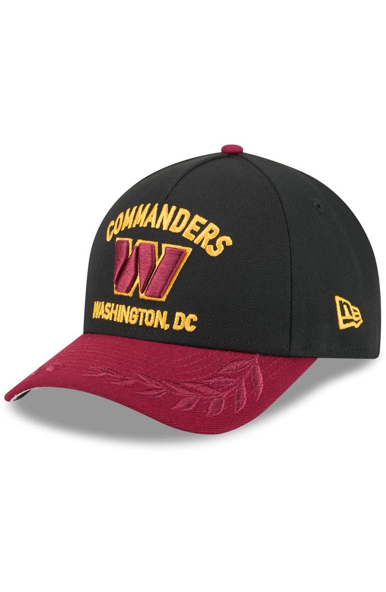 New Era Men's New Era Black/Burgundy Washington Commanders 2025 NFL Draft 9FORTY A-Frame M-Crown Adjustable Hat, Main, color, 