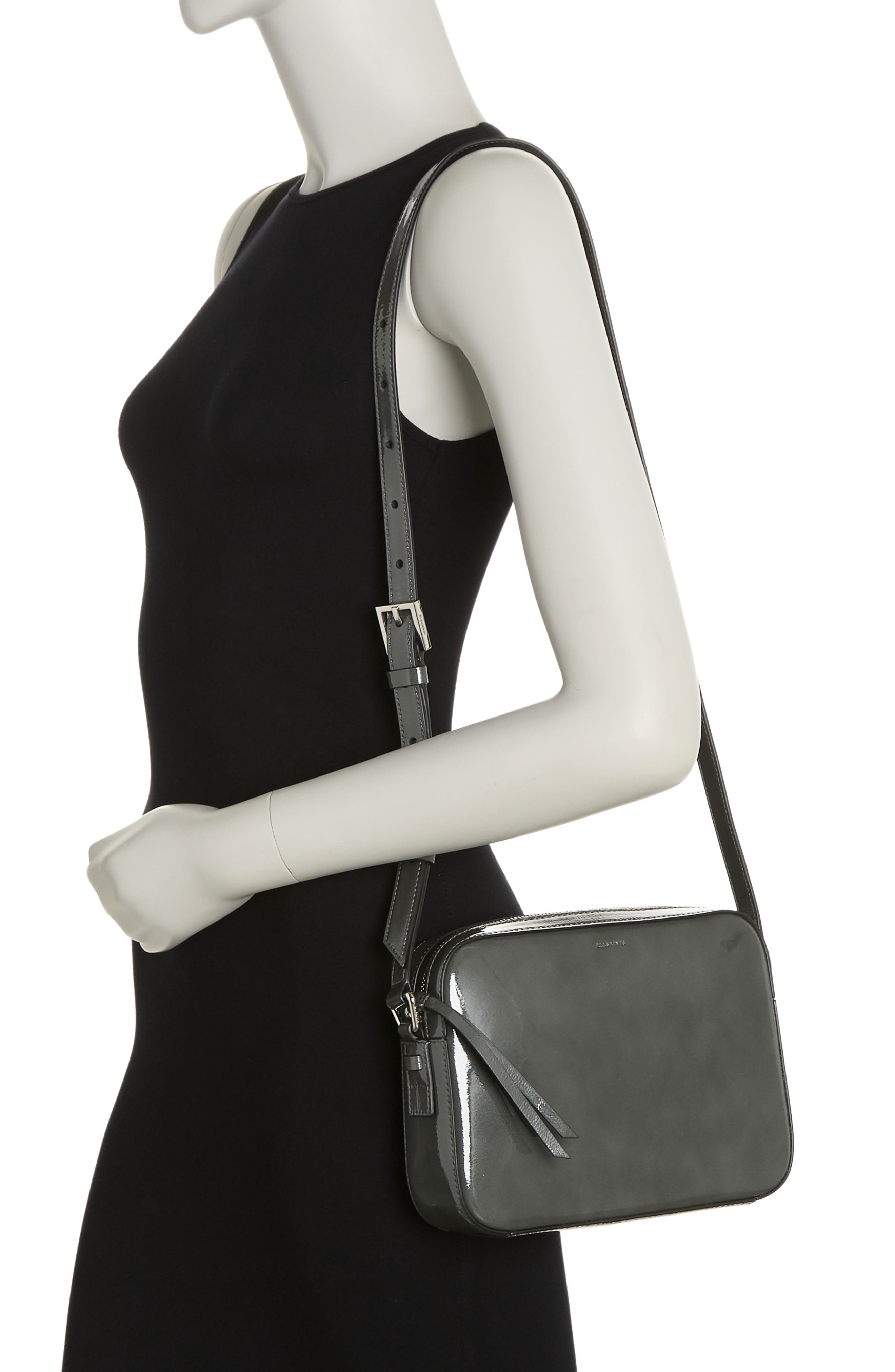 AllSaints Captain Lea Square Leather Crossbody Bag, Alternate, color, 