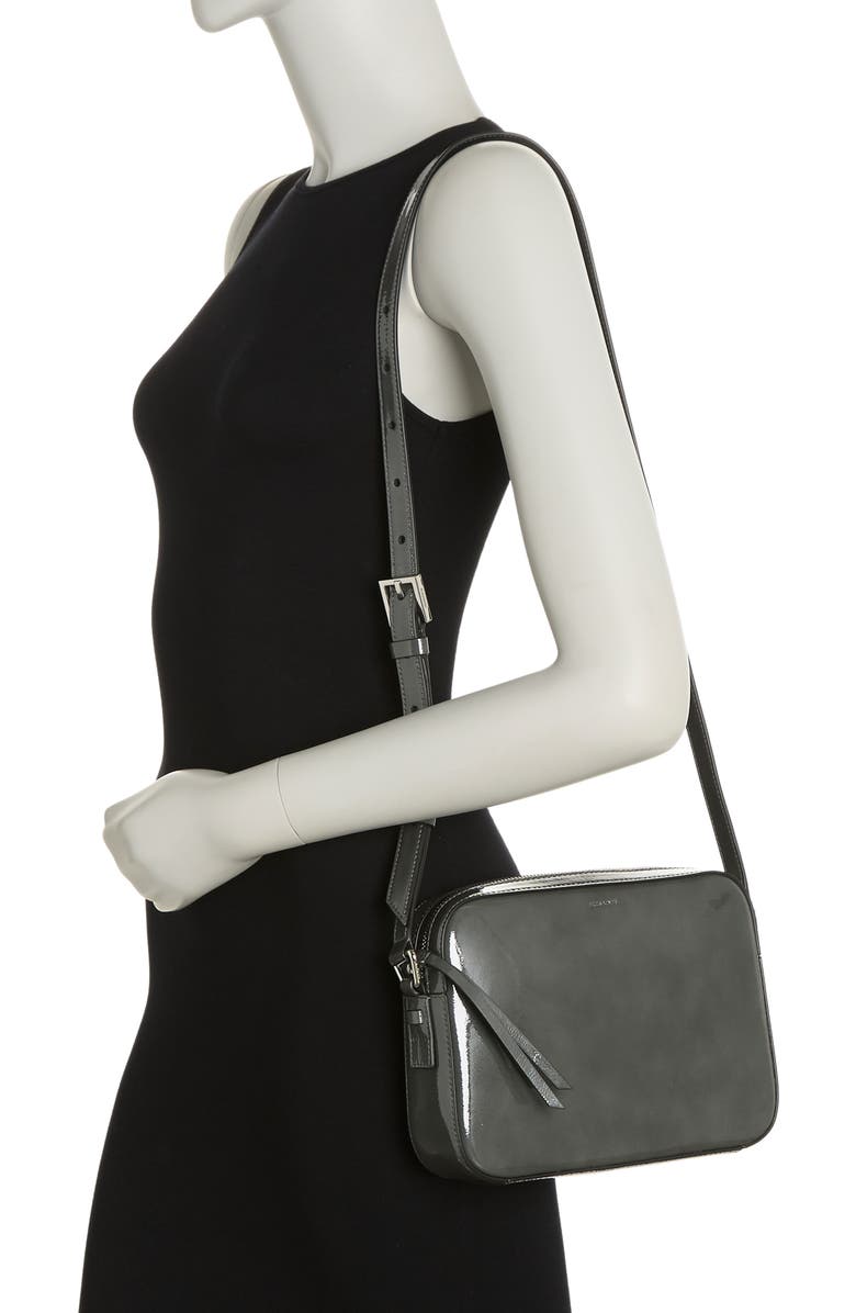 AllSaints Captain Lea Square Leather Crossbody Bag, Alternate, color,