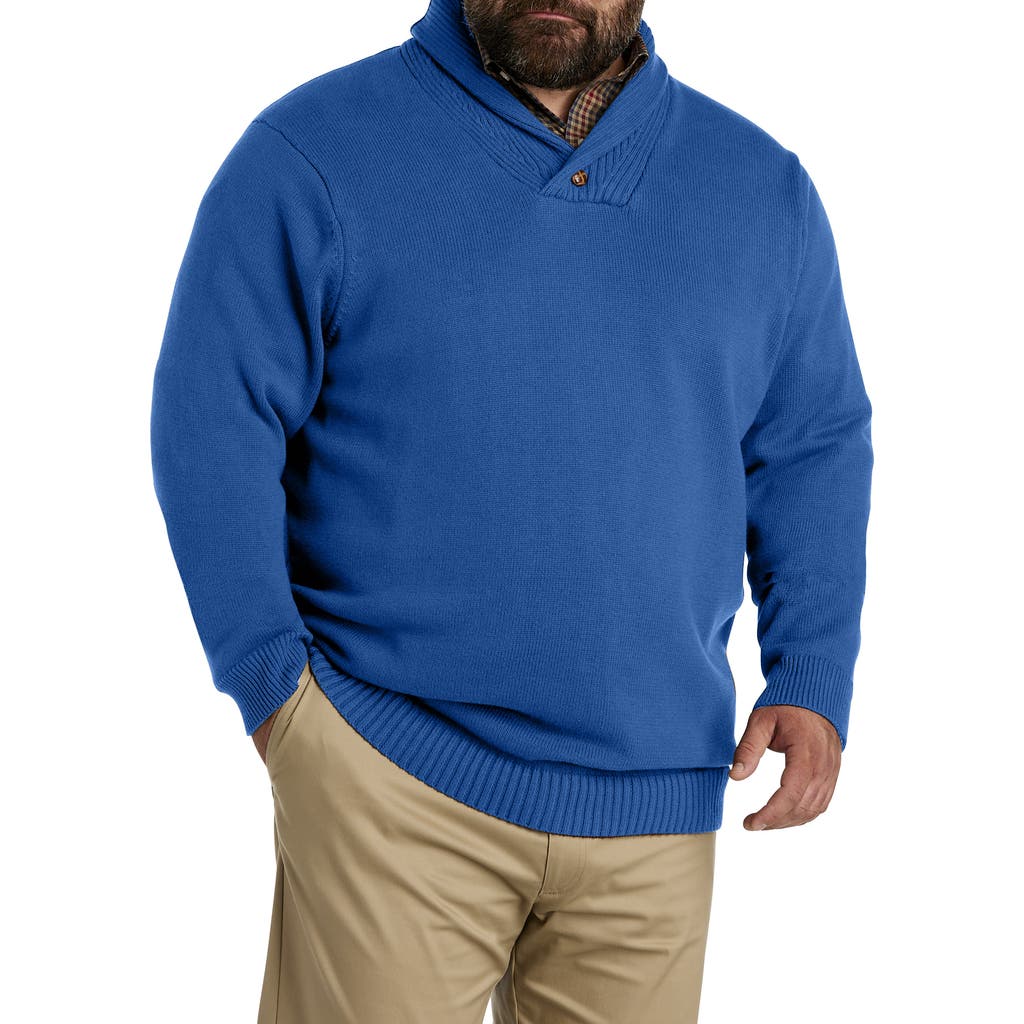 Oak Hill By Dxl Shawl Collar Pullover In Blue Quartz