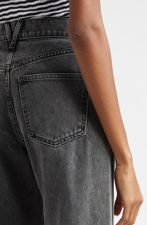 Veronica Beard Taylor High Waist Wide Leg Jeans In Stoned Washed Onyx