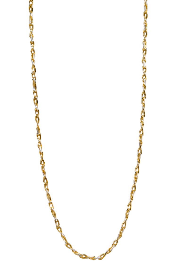 Two-Tone Interlock Twisted Chain Necklace, Main, color, GOLD/ SILVER