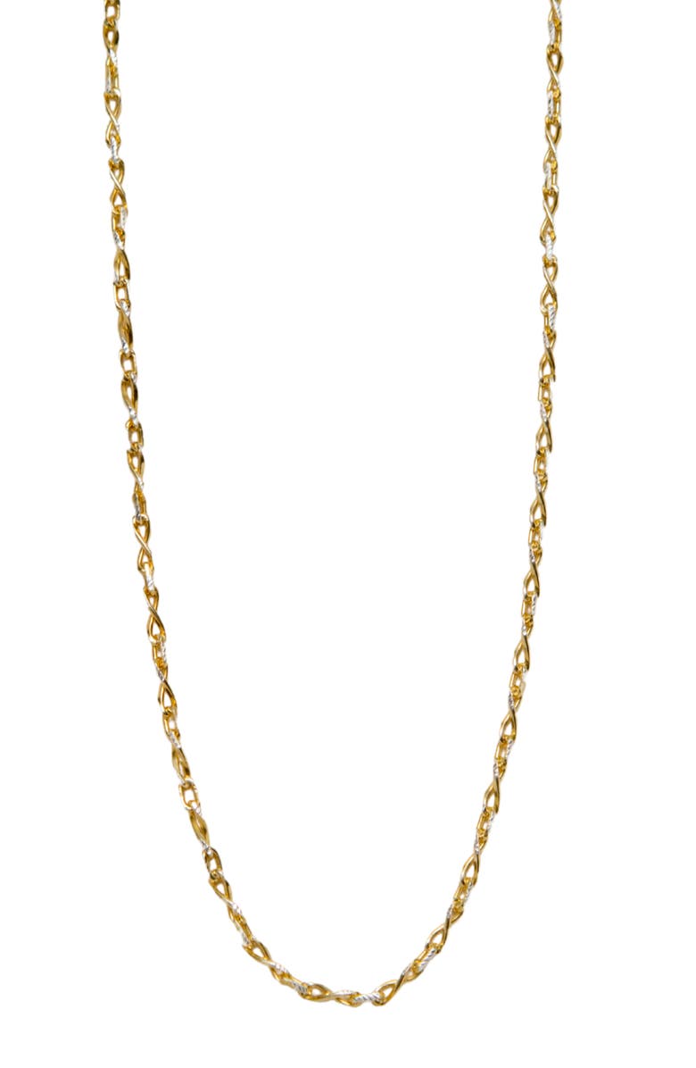 Argento Vivo Sterling Silver Two-Tone Interlock Twisted Chain Necklace, Main, color, Gold/ Silver