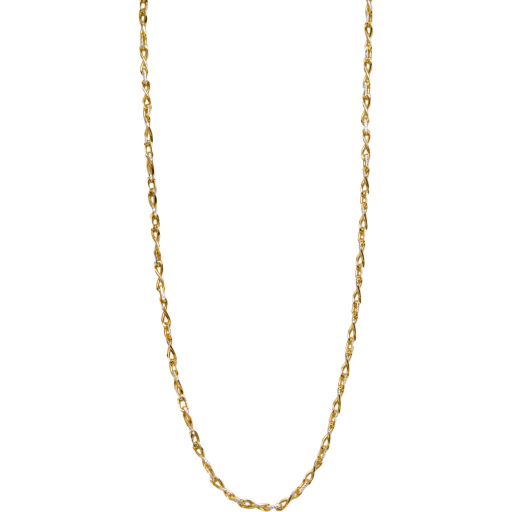 Argento Vivo Sterling Silver Two-tone Interlock Twisted Chain Necklace In Multi