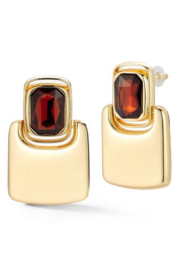 Sphera Milano Crystal Rectangular Drop Earrings