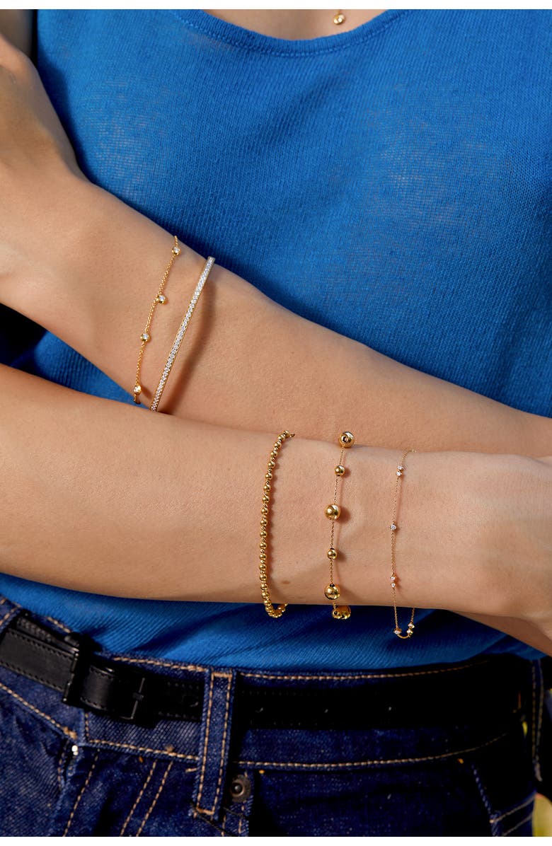 Bony Levy Mykonos 14K Gold Beaded Station Bracelet, Alternate, color,