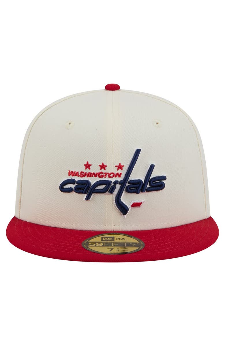 New Era Men's New Era  White Washington Capitals Chrome Two-Toned 59FIFTY Fitted Hat, Alternate, color, Cream