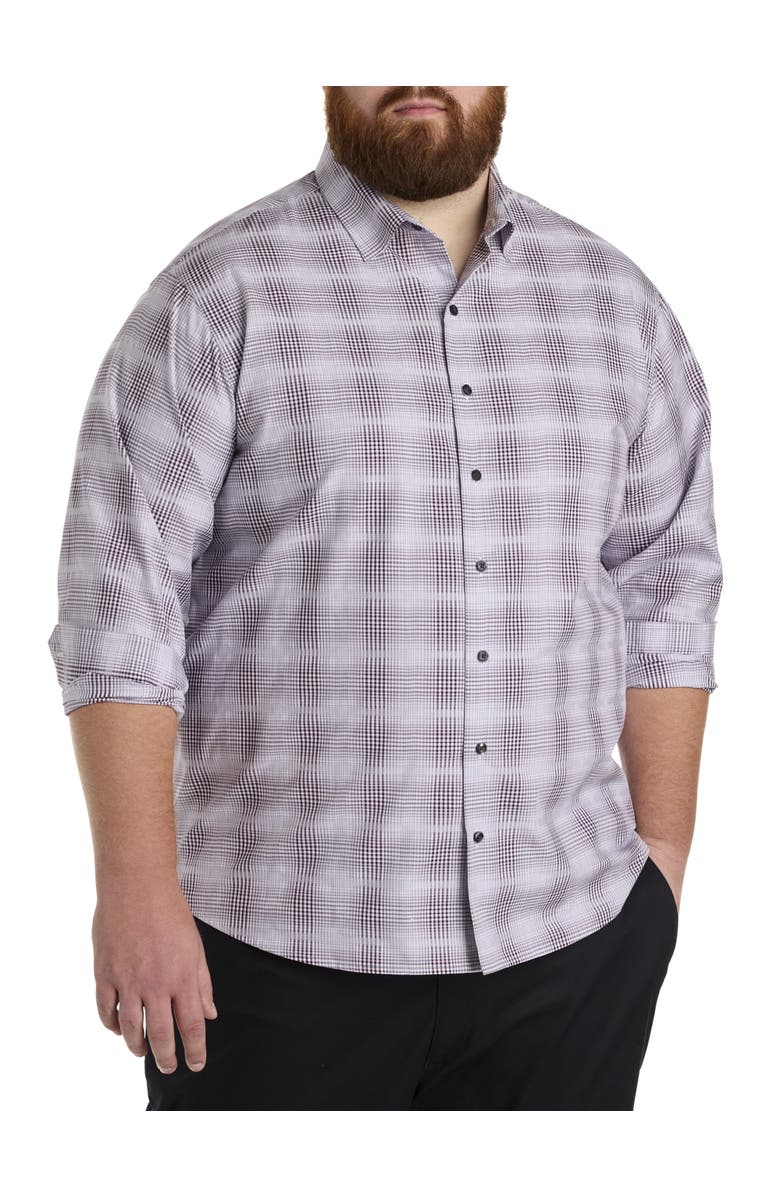 Synrgy by DXL Big & Tall Large Plaid Sport Shirt, Main, color, Purple