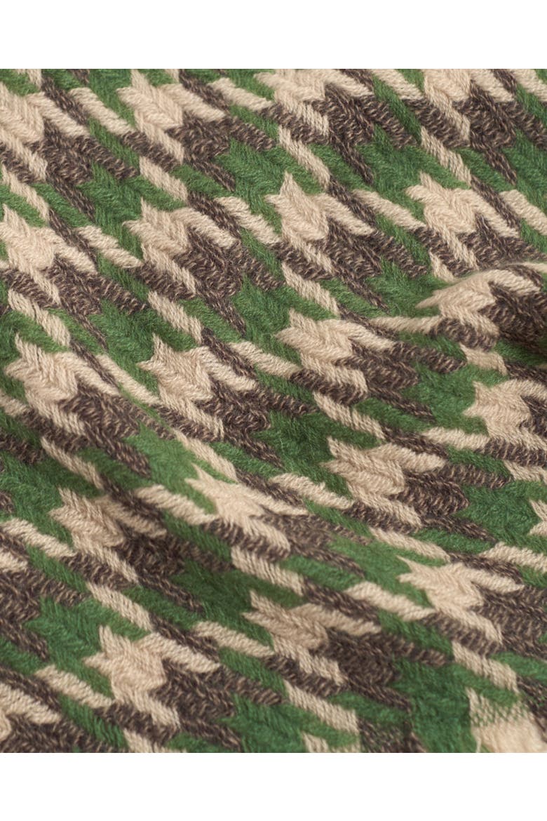 "Houndstooth" Cashmere Scarf, Alternate, color, Matcha & Coffee