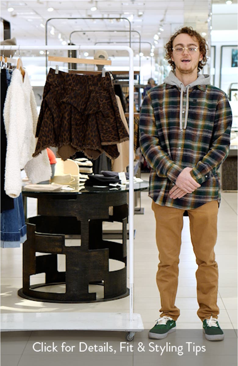 Crissy Leopard Print Gathered Denim Skirt, sales video thumbnail