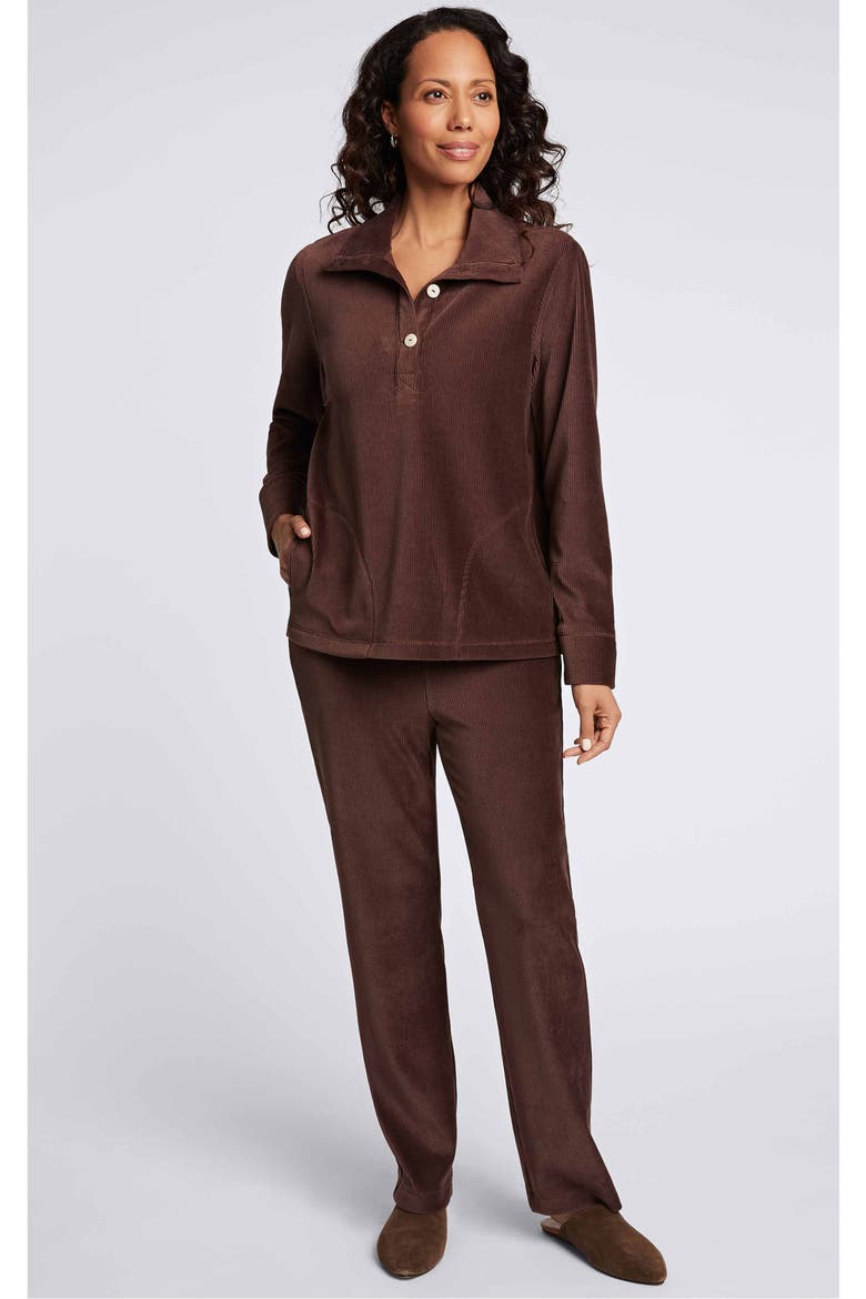 Sammy Corduroy Polo Sweater, Alternate, color, CHOCOLATE