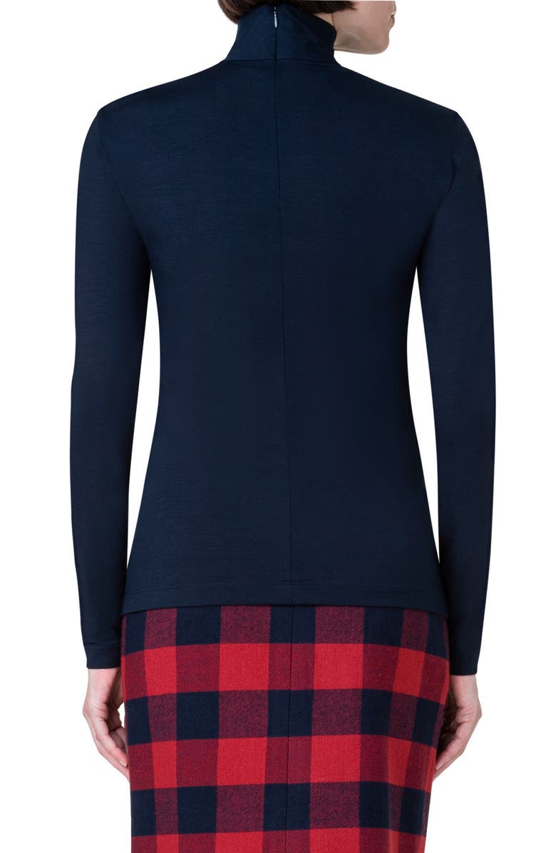 Akris punto Stretch Jersey Turtleneck Top, Alternate, color,