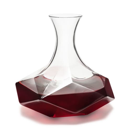 Viski Seneca Crystal Faceted Wine Decanter In Clear
