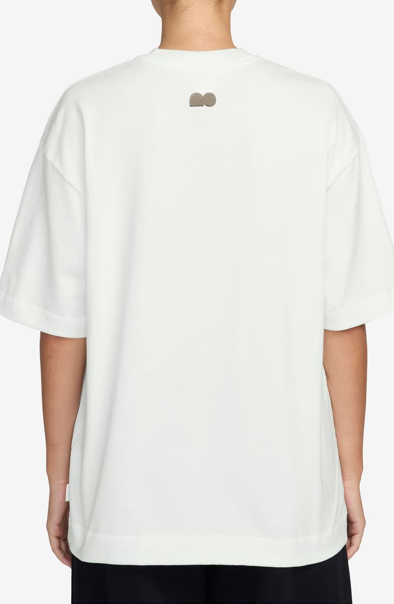 Nike Oversize Luxe Swoosh Appliqué Cotton T-Shirt, Alternate, color, Summit White