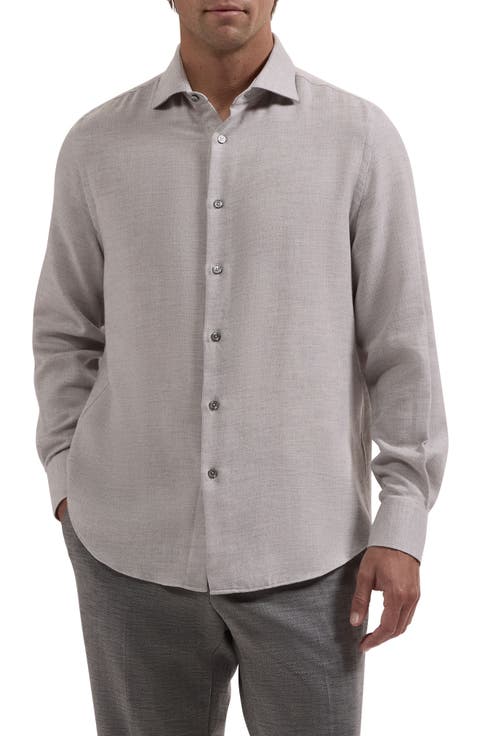 Axel Shaped Cotton & Wool Woven Shirt