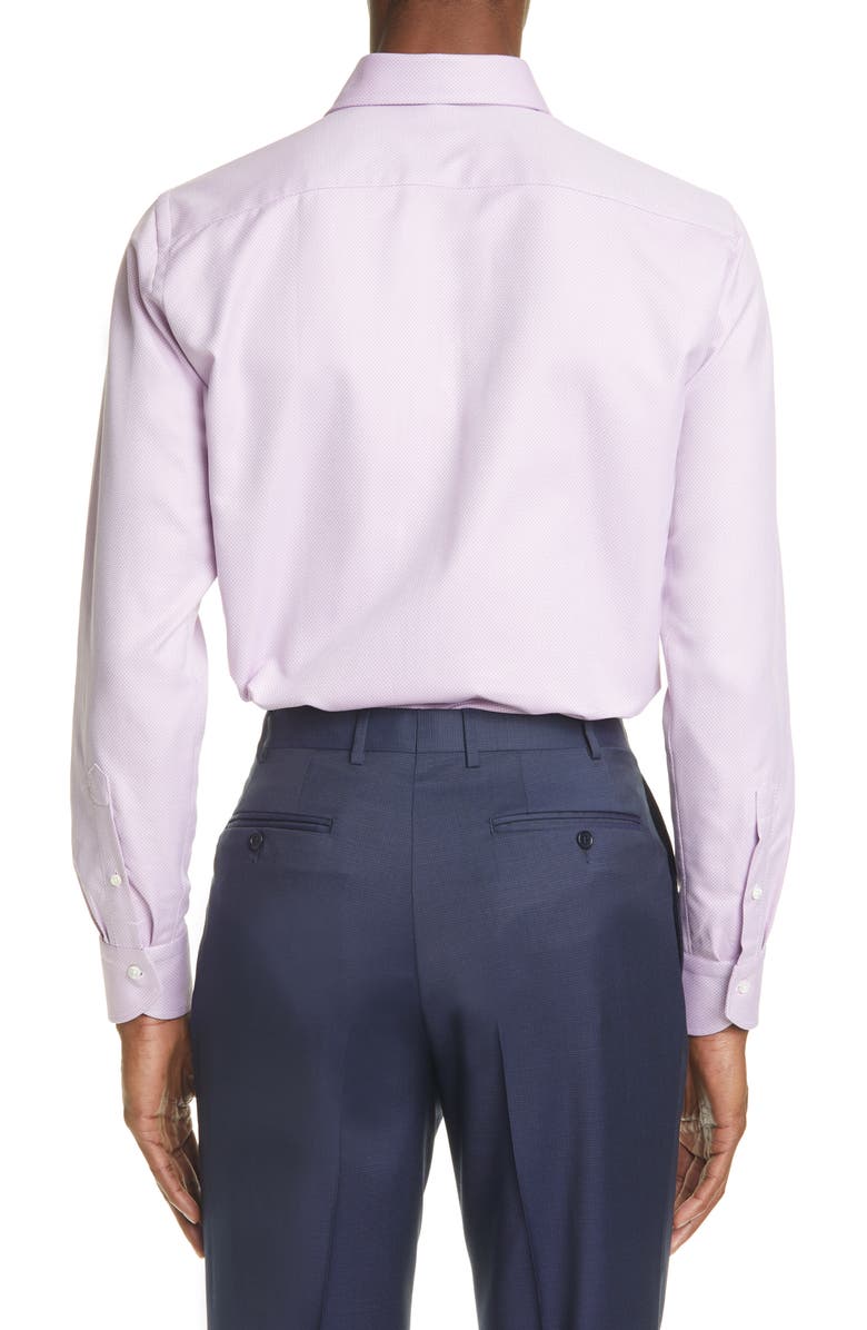 Canali Trim Fit Dot Dress Shirt, Alternate, color, 